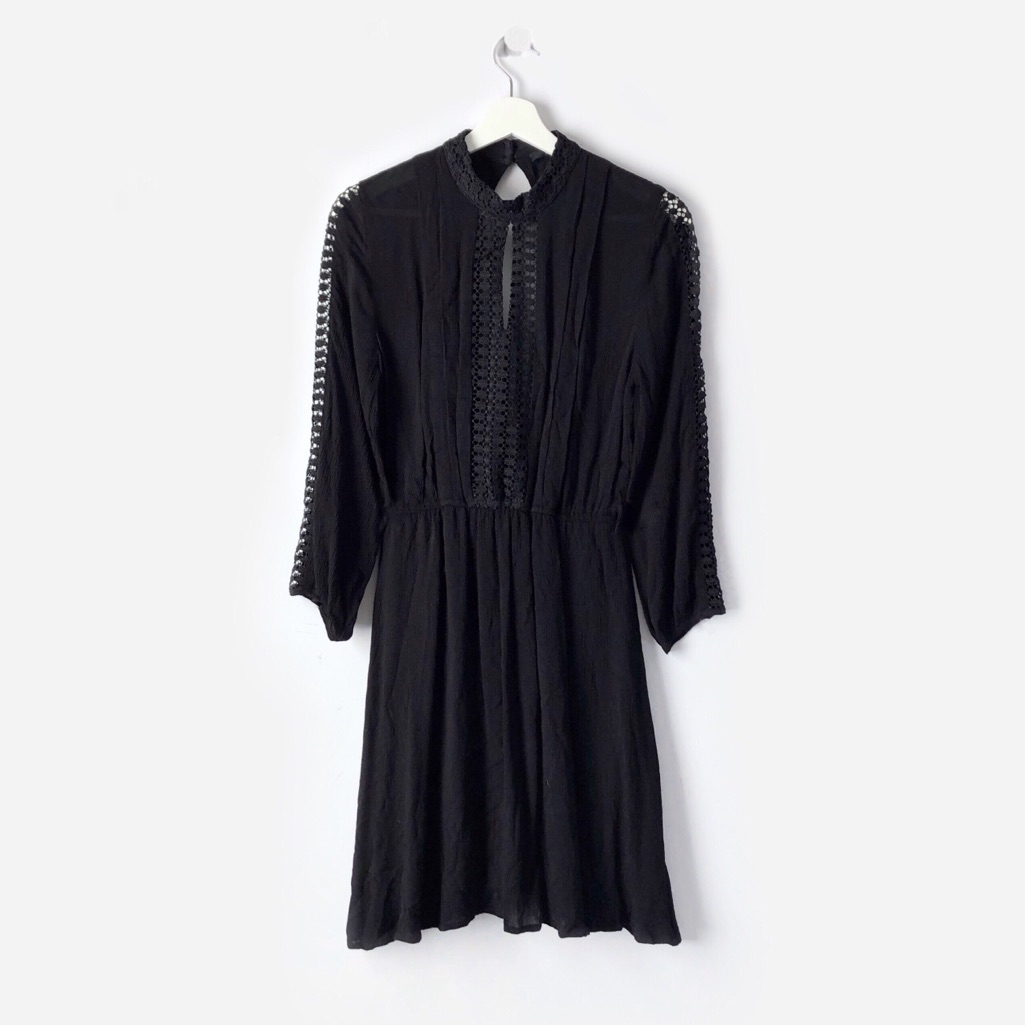 Nwt 19 Cooper Mock Neck Eyelet Panel Dress